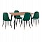 ΣΕΤ ΤΡΑΠΕΖΑΡΙΑΣ 5ΤΜΧ ALIZA HM11196.03 MDF TOP-ΒΕΛΟΥΔΟ ΚΥΠΑΡΙΣΣΙ & ΜΕΤΑΛΛΟ ΜΑΥΡΟ