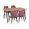 ΣΕΤ ΤΡΑΠΕΖΑΡΙΑΣ 5ΤΜΧ JOLIE HM11198.02 MDF TOP-ΒΕΛΟΥΔΟ ΣΑΠΙΟ ΜΗΛΟ & ΜΕΤΑΛΛΟ ΜΑΥΡΟ