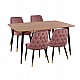 ΣΕΤ ΤΡΑΠΕΖΑΡΙΑΣ 5ΤΜΧ JOLIE HM11198.02 MDF TOP-ΒΕΛΟΥΔΟ ΣΑΠΙΟ ΜΗΛΟ & ΜΕΤΑΛΛΟ ΜΑΥΡΟ
