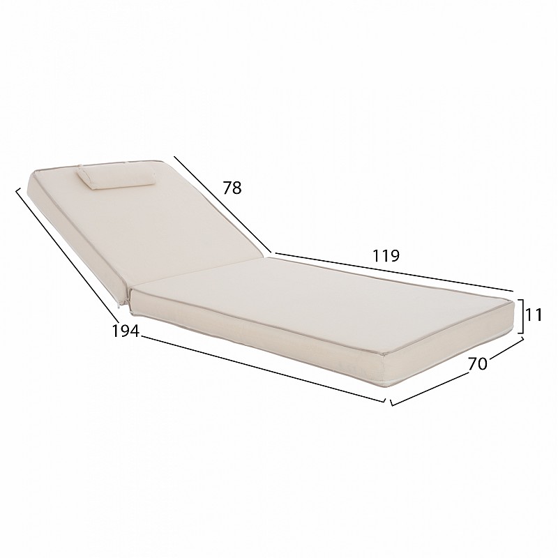 ΜΑΞΙΛΑΡΙ ΞΑΠΛΩΣΤΡΑΣ TEXTILENE 600gr/m2 2X1 SIFNOS ΜΠΕΖ HM11237.60T 194x70x11εκ. ΜΑΞΙΛΑΡΙ ΞΑΠΛΩΣΤΡΑΣ TEXTILENE 600gr/m2 2X1 SIFNOS ΜΠΕΖ HM11237.60T 194x70x11εκ.
