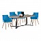 ΣΕΤ 5TMX ΤΡΑΠΕΖΙ MDF ALDWIN 160x90 ΜΕ ΠΟΛΥΘΡΟΝΑΚΙΑ ΒΕΛΟΥΔΙΝΑ IVY TΙΡΚΟΥΑΖ HM11255