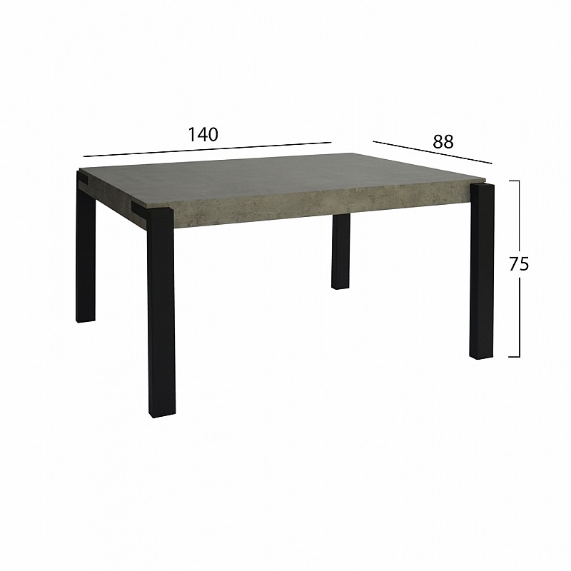 ΣΕΤ 5TMX ΤΡΑΠΕΖΙ MDF CEMENT 140x88 ΜΕ ΚΑΡΕΚΛΕΣ ΜΕΤΑΛΛΙΚΕΣ CELESTE HM11254 ΣΕΤ 5TMX ΤΡΑΠΕΖΙ MDF CEMENT 140x88 ΜΕ ΚΑΡΕΚΛΕΣ ΜΕΤΑΛΛΙΚΕΣ CELESTE HM11254
