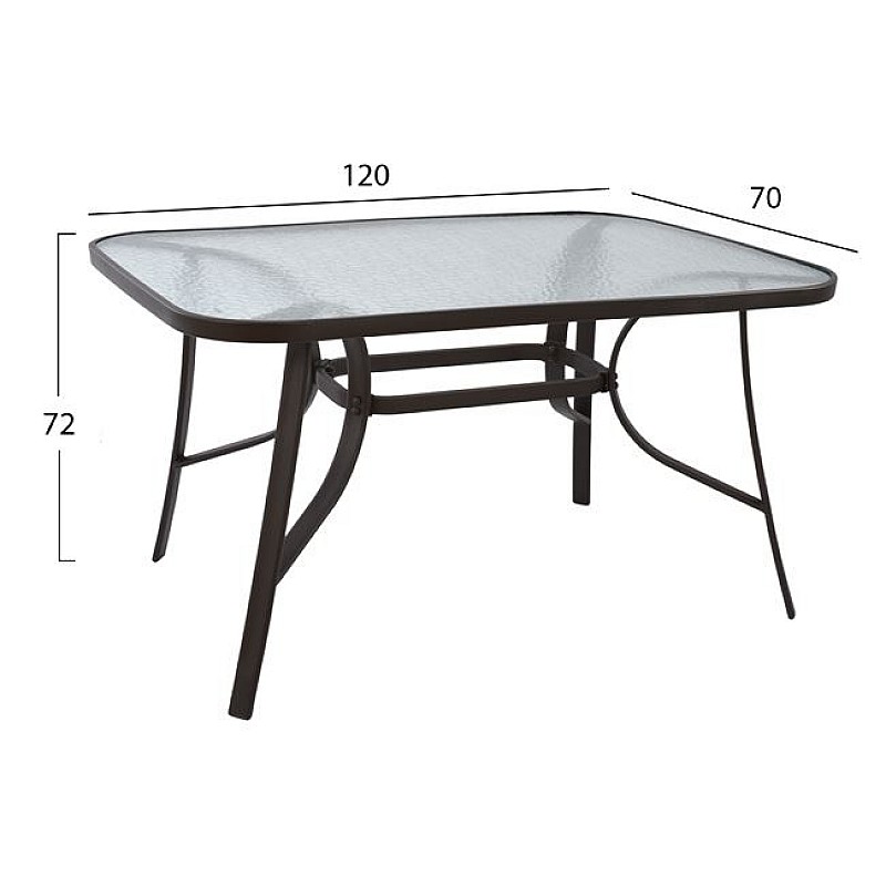 ΣΕΤ ΤΡΑΠΕΖΑΡΙΑΣ 5ΤΜΧ HM10567.02 ΚΑΡΕΚΛΕΣ ΜΕ ΜΑΞΙΛΑΡΙ & ΤΡΑΠΕΖΙ 120X70εκ ΚΑΦΕ