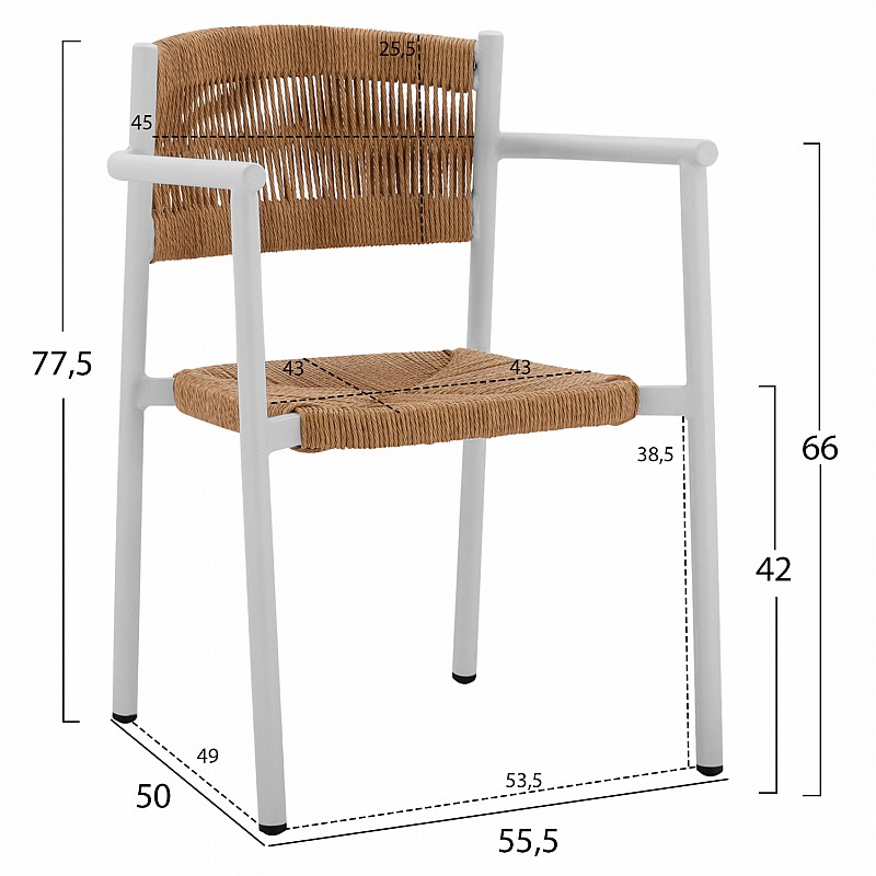 ΣΕΤ ΤΡΑΠΕΖΑΡΙΑ 3ΤΜΧ ΤΡΑΠΕΖΙ ΑΛΟΥΜΙΝΙΟΥ 80X80 & ΠΟΛΥΘΡΟΝΕΣ ΛΕΥΚΕΣ  HM11441