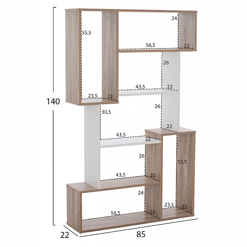 ΒΙΒΛΙΟΘΗΚΗ SHAY HM8768.01 85X22X140 ΛΕΥΚΟ ΒΙΒΛΙΟΘΗΚΗ SHAY HM8768.01 85X22X140 ΛΕΥΚΟ