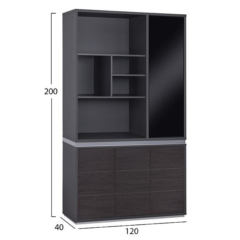 ΒΙΒΛΙΟΘΗΚΗ ΓΡΑΦΕΙΟΥ ΕΠΑΓΓΕΛΜΑΤΙΚΗ ROSEWOOD HM2088 120Χ40Χ200Υ εκ.