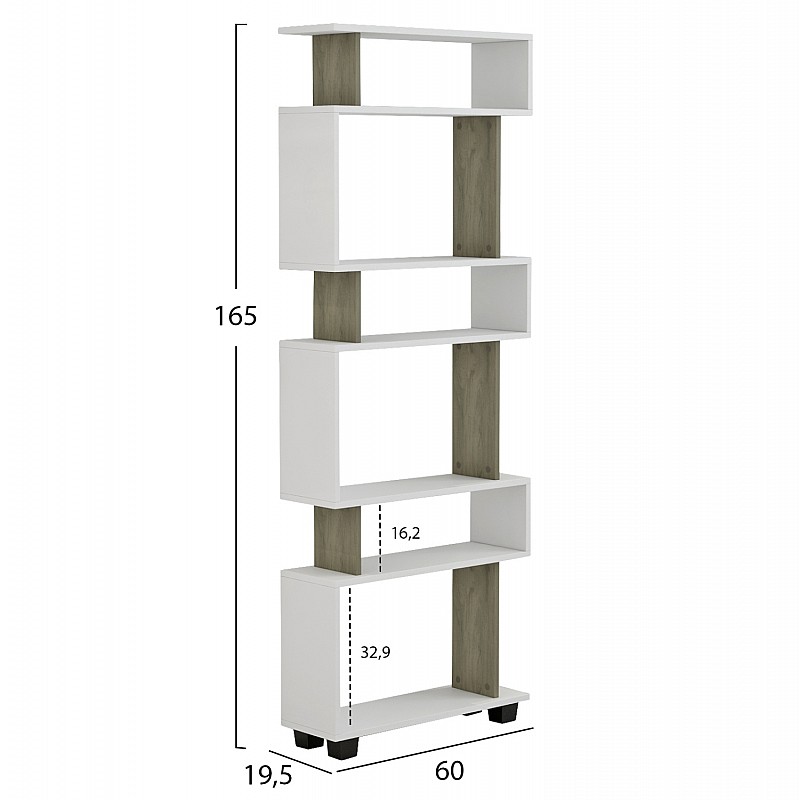 ΒΙΒΛΙΟΘΗΚΗ ΜΕΛΑΜΙΝΗΣ OWLOLIVE GREY ΛΕΥΚΟ 60x19,5x165Yεκ.HM8923.11 ΒΙΒΛΙΟΘΗΚΗ ΜΕΛΑΜΙΝΗΣ OWLOLIVE GREY ΛΕΥΚΟ 60x19,5x165Yεκ.HM8923.11