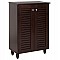 ΠΑΠΟΥΤΣΟΘΗΚΗ-ΝΤΟΥΛΑΠΑ PROLLY HM9608.01 ΜΕΛΑΜΙΝΗ WENGE-2ΠΟΡΤΕΣ-4ΡΑΦΙΑ 60x34x88Υεκ.