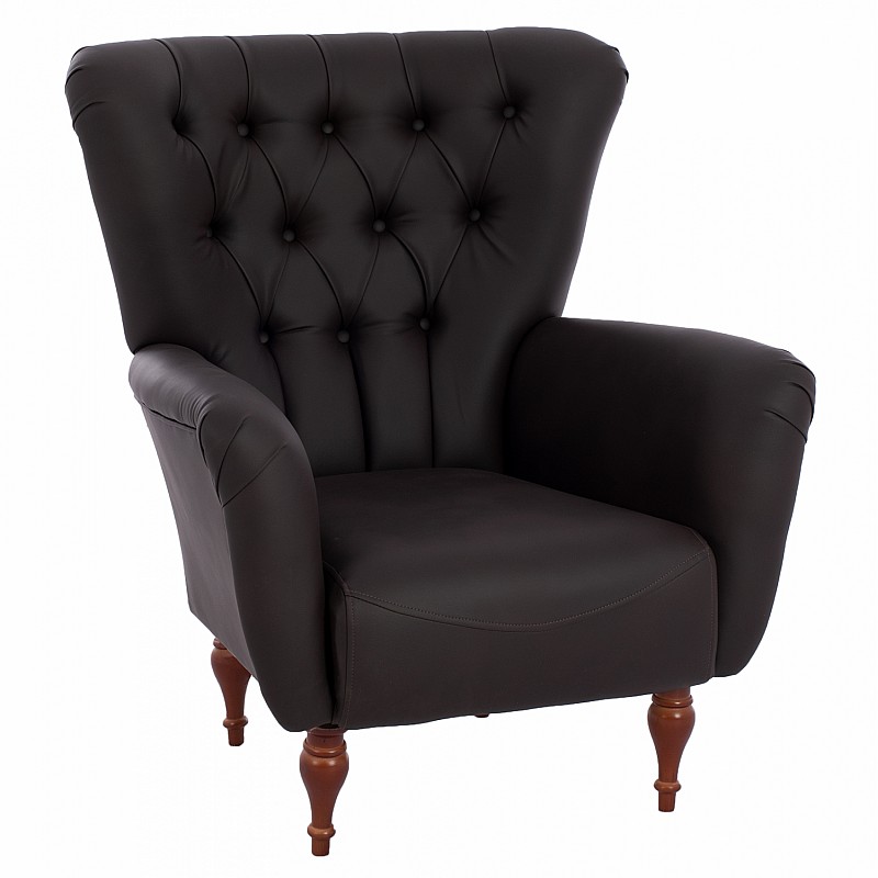 ΠΟΛΥΘΡΟΝΑ ΜΠΕΡΖΕΡΑ Τ. CHESTERFIELD ΣΕ ΧΡΩΜΑ ΜΑΥΡΟ HM9217.01 87x88x100 εκ.