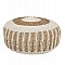 ΠΟΥΦ ΣΚΑΜΠΟ SARONI HM7851.01 SEAGRASS ΣΕ ΦΥΣΙΚΟ-ΛΕΥΚΟ ΧΡΩΜΑ Φ60x35Yεκ.