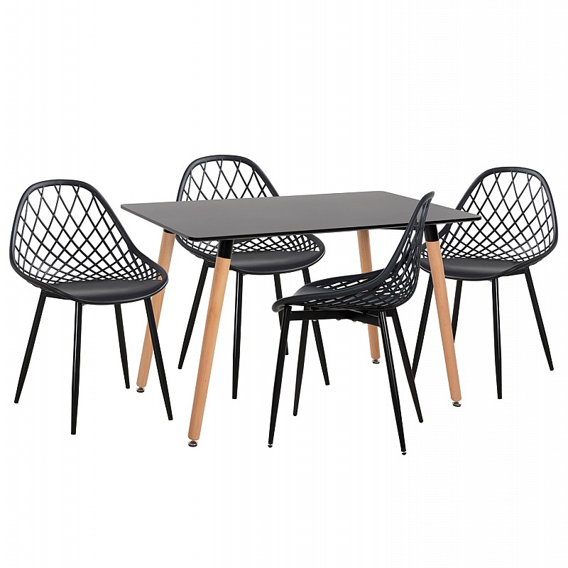 ΣΕΤ ΤΡΑΠΕΖΑΡΙΑΣ 5ΤΜΧ LIO HM21175 MDF TOP & ΠΟΛΥΠΡΟΠΥΛΕΝΙΟ ΣΕ ΜΑΥΡΟ