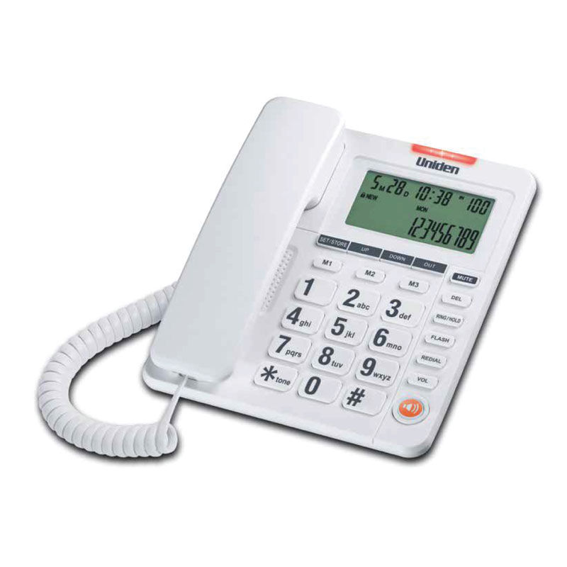 Τηλέφωνο  Επιτραπέζιο  με οθόνη UNIDEN AS7408 Λευκό