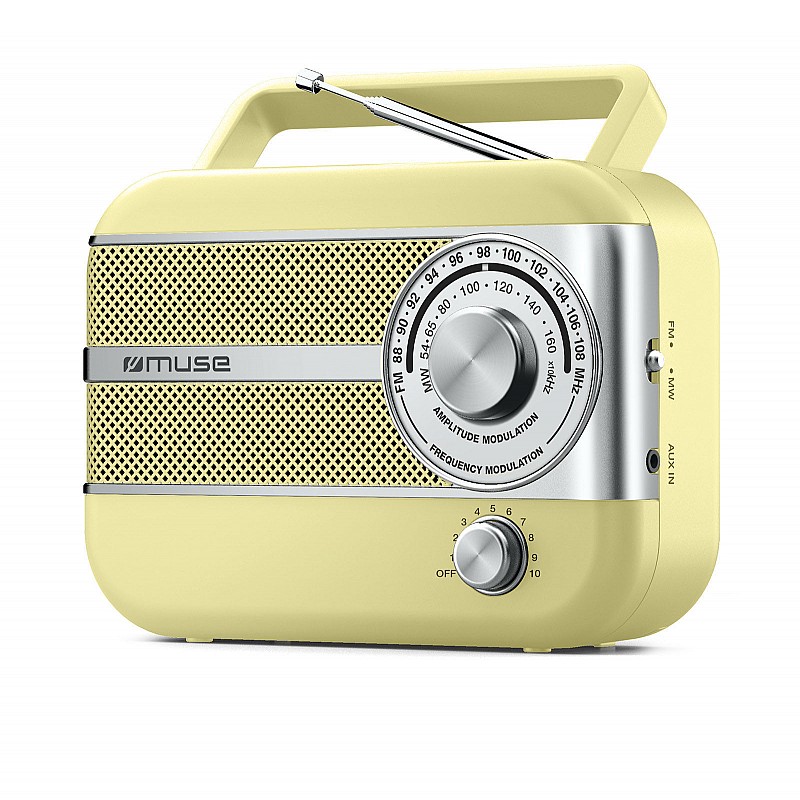 Ραδιόφωνο M-056SC MUSE Μπαταρίας-Ρεύματος Αναλογικό Κίτρινο Retro