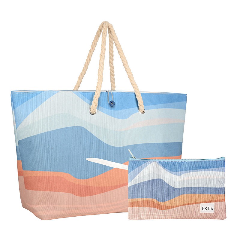 ESTIA ΤΣΑΝΤΑ ΘΑΛΑΣΣΗΣ SERENE SHORES 63x20x36cm ΜΕ ΤΣΑΝΤΑΚΙ ESTIA 00-30438