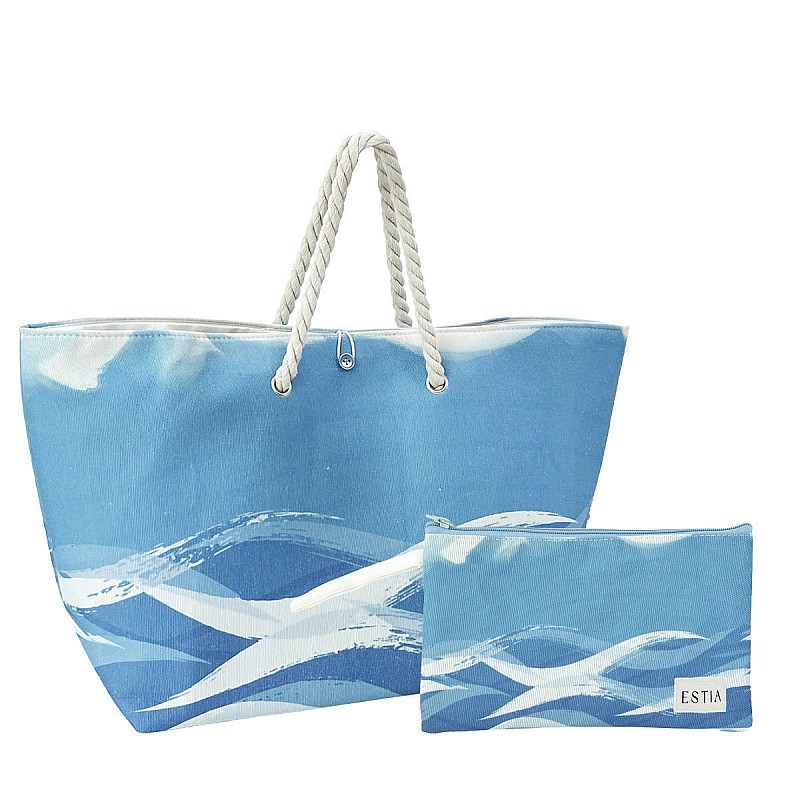 ESTIA ΤΣΑΝΤΑ ΘΑΛΑΣΣΗΣ TRANQUIL TIDES 63x20x36cm ΜΕ ΤΣΑΝΤΑΚΙ ESTIA 00-30445