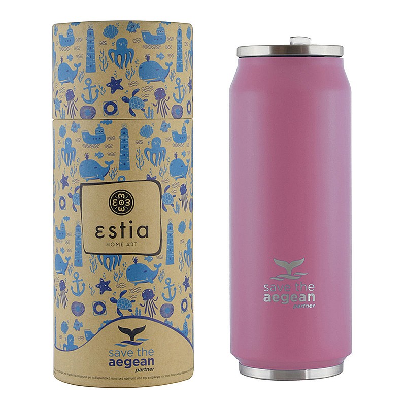 ESTIA ΘΕΡΜΟΣ TRAVEL CUP SAVE THE AEGEAN 500ml BLOSSOM ROSE ESTIA 01-10317