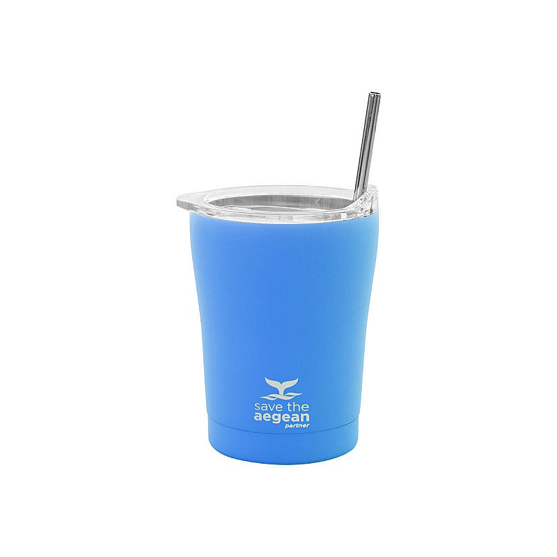 ESTIA ΘΕΡΜΟΣ COFFEE MUG SAVE THE AEGEAN 350ml OLYMPIC BLUE ESTIA 01-12465