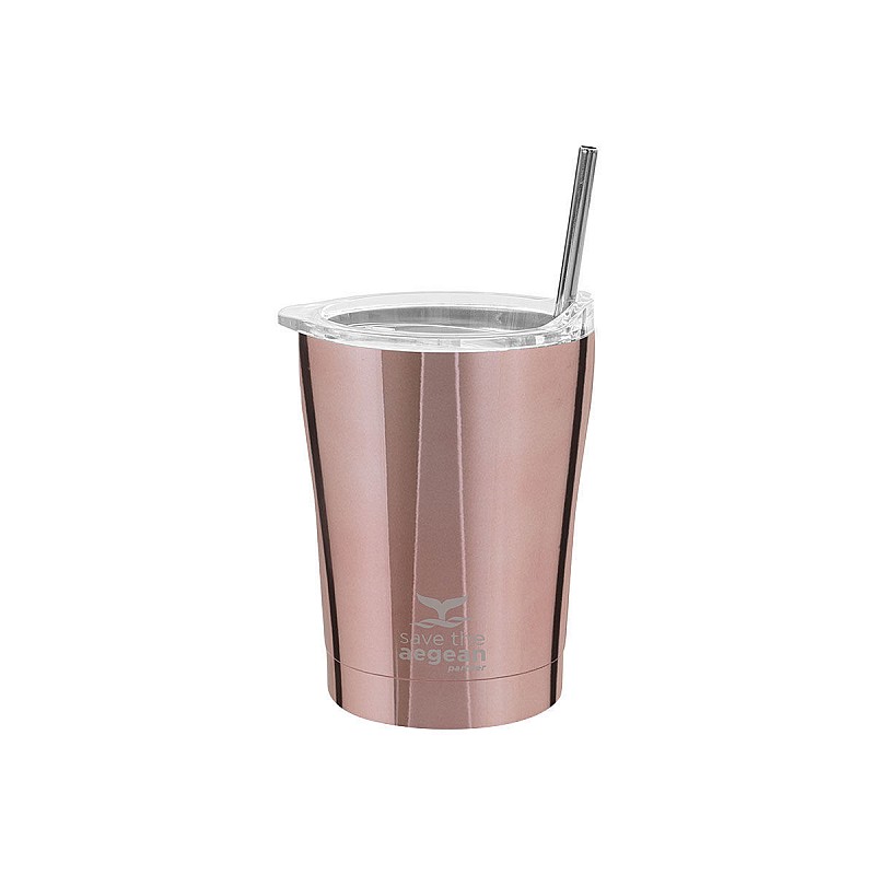 ESTIA ΘΕΡΜΟΣ COFFEE MUG SAVE THE AEGEAN 350ml ROSE GOLD ESTIA 01-12489