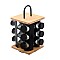 ESTIA ΒΑΣΗ ΜΠΑΧΑΡΙΚΩΝ BAMBOO ESSENTIALS ΜΕ 12 ΓΥΑΛΙΝΑ ΔΟΧΕΙΑ ΠΕΡΙΣΤΡΕΦΟΜΕΝΗ ΜΑΥΡΗ ESTIA 01-14650