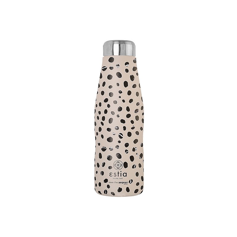 ESTIA ΘΕΡΜΟΣ TRAVEL FLASK SAVE THE AEGEAN 500ml LEOPARD TAUPE ESTIA 01-16630