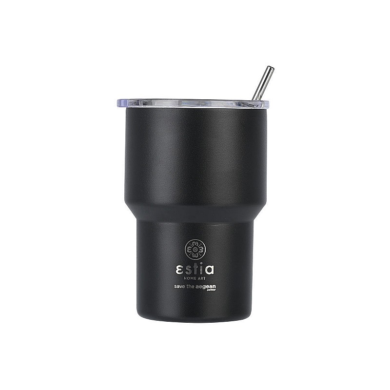 ESTIA ΘΕΡΜΟΣ MUG LITE SAVE THE AEGEAN 350ml MIDNIGHT BLACK ESTIA 01-18443