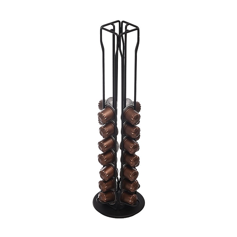 ESTIA ΒΑΣΗ ΓΙΑ ΚΑΨΟΥΛΕΣ ESPRESSO METAL BLACK ΜΕΤΑΛΛΙΚΗ 40 ΘΕΣΕΩΝ ΜΑΥΡΗ ESTIA 01-19907