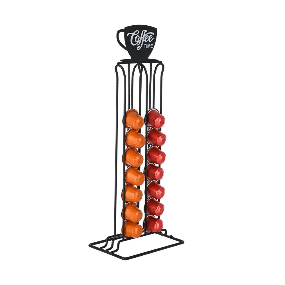 ESTIA ΒΑΣΗ ΓΙΑ ΚΑΨΟΥΛΕΣ ESPRESSO METAL BLACK ΜΕΤΑΛΛΙΚΗ 36 ΘΕΣΕΩΝ ΜΑΥΡΗ ESTIA 01-19921