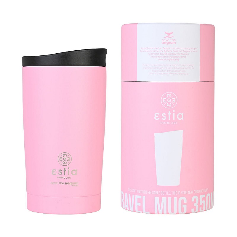 ESTIA ΘΕΡΜΟΣ TRAVEL MUG SAVE THE AEGEAN 350ml BLOSSOM ROSE ESTIA 01-20408