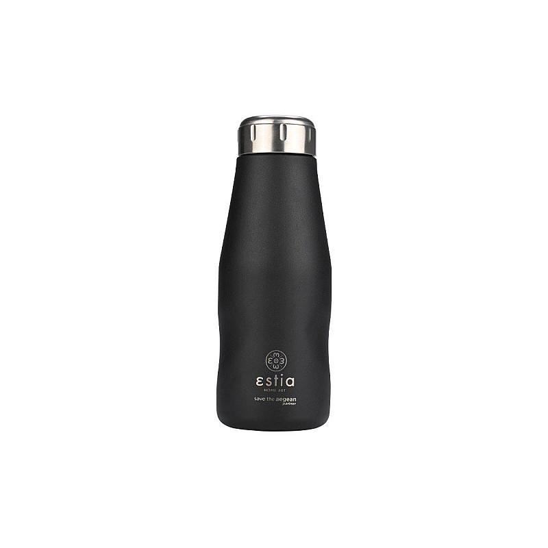 ESTIA ΘΕΡΜΟΣ TRAVEL FLASK SAVE THE AEGEAN 350ml MIDNIGHT BLACK ESTIA 01-22297