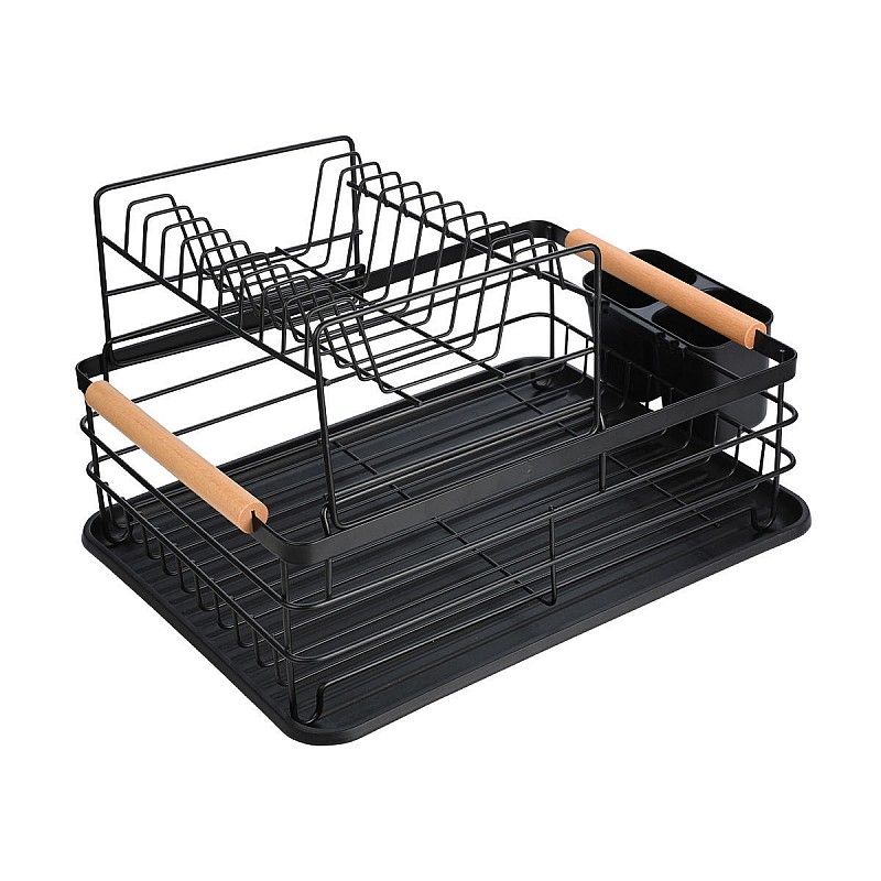 ESTIA ΠΙΑΤΟΘΗΚΗ BAMBOO ESSENTIALS ΔΙΩΡΟΦΗ ΜΕΤΑΛΛΙΚΗ ΜΑΥΡΗ ΜΕ BAMBOO ΛΑΒΕΣ ESTIA 01-23546