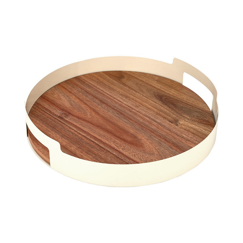 ESTIA ΔΙΣΚΟΣ ΣΕΡΒΙΡΙΣΜΑΤΟΣ ACACIA ΜΕΤΑΛΛΙΚΟΣ IVORY ESTIA 01-24901