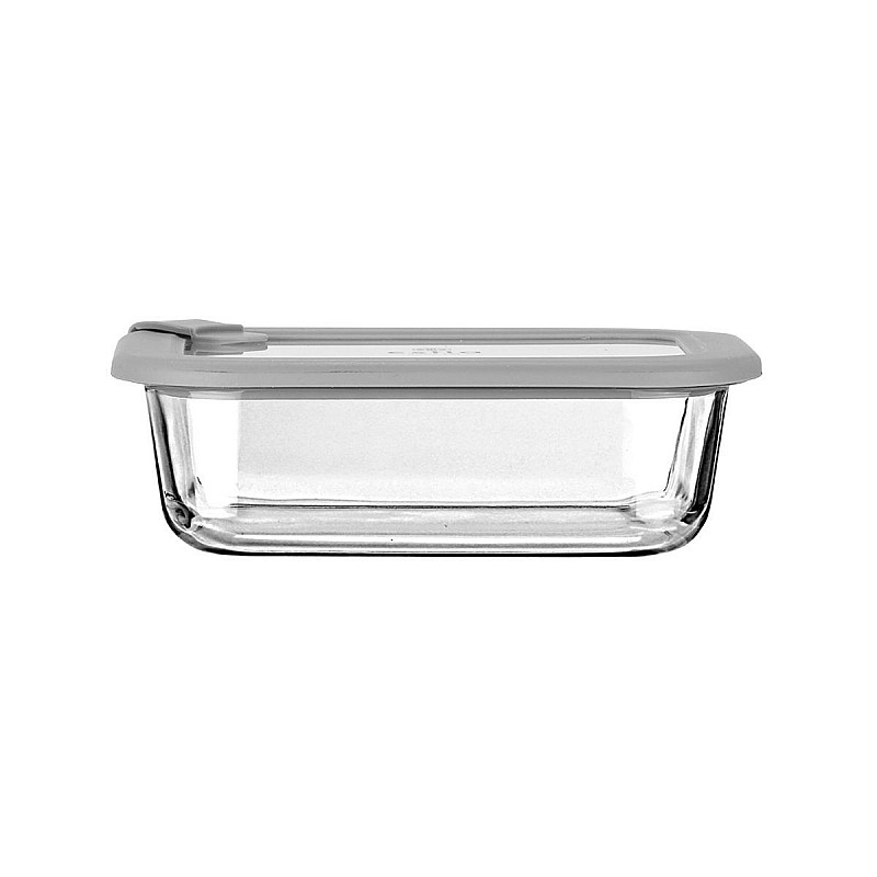 ESTIA ΦΑΓΗΤΟΔΟΧΕΙΟ COLORSEAL ΓΥΑΛΙΝΟ 640ml 18.9x14.5x6.7 ΜΕ ΚΑΠΑΚΙ ΣΙΛΙΚΟΝΗΣ ΓΚΡΙ ESTIA 01-26417