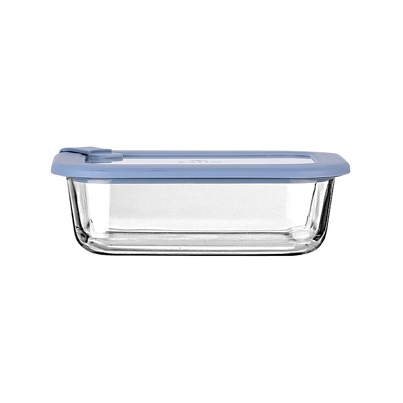 ESTIA ΦΑΓΗΤΟΔΟΧΕΙΟ COLORSEAL ΓΥΑΛΙΝΟ 640ml 18.9x14.5x6.7 ΜΕ ΚΑΠΑΚΙ ΣΙΛΙΚΟΝΗΣ ΜΠΛΕ ESTIA 01-26523