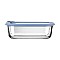 ESTIA ΦΑΓΗΤΟΔΟΧΕΙΟ COLORSEAL ΓΥΑΛΙΝΟ 1050ml 21.6x16.5x7.4cm ΜΕ ΚΑΠΑΚΙ ΣΙΛΙΚΟΝΗΣ ΜΠΛΕ ESTIA 01-26530