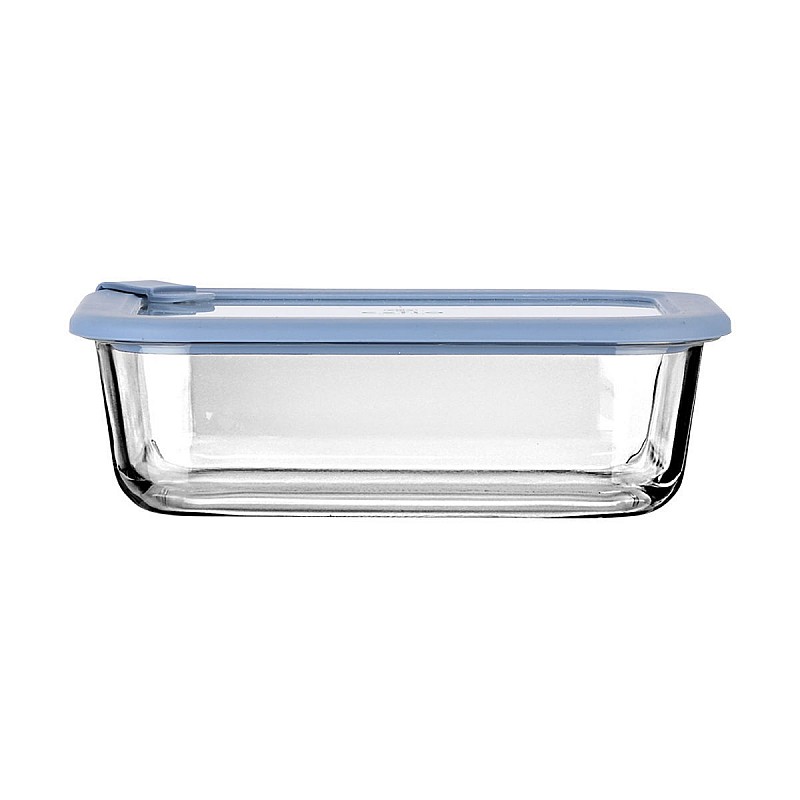 ESTIA ΦΑΓΗΤΟΔΟΧΕΙΟ COLORSEAL ΓΥΑΛΙΝΟ 1050ml 21.6x16.5x7.4cm ΜΕ ΚΑΠΑΚΙ ΣΙΛΙΚΟΝΗΣ ΜΠΛΕ ESTIA 01-26530