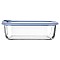 ESTIA ΦΑΓΗΤΟΔΟΧΕΙΟ COLORSEAL ΓΥΑΛΙΝΟ 1520ml 23.5x17.8x7.6cm ΜΕ ΚΑΠΑΚΙ ΣΙΛΙΚΟΝΗΣ ΜΠΛΕ ESTIA 01-26547