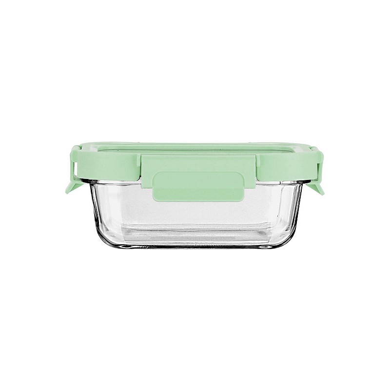 ESTIA ΦΑΓΗΤΟΔΟΧΕΙΟ CLICK&SEAL ΓΥΑΛΙΝΟ 370ml 16.3x12.3x6.2cm ΜΕ ΚΑΠΑΚΙ ΠΛΑΣΤΙΚΟ MINT ESTIA 01-26554