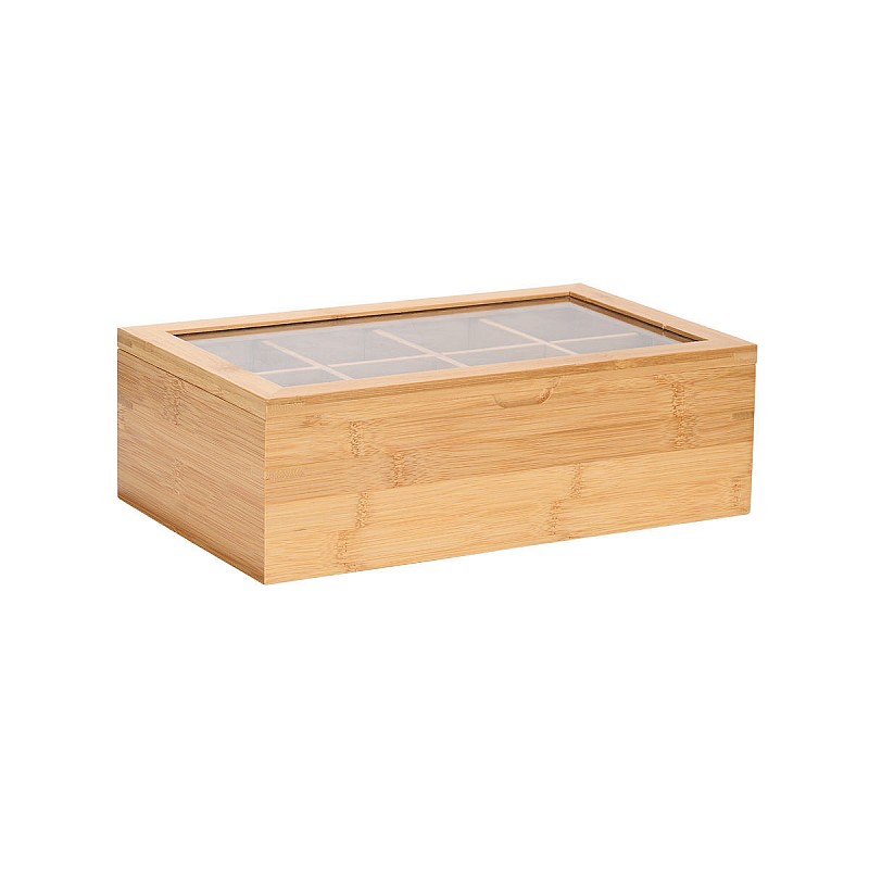 ESTIA ΚΟΥΤΙ ΑΠΟΘΗΚΕΥΣΗΣ ΒΑΜΒΟΟ 8 ΘΗΚΕΣ 31x19x9cm ΜΕ ΚΑΠΑΚΙ ESTIA 01-27025