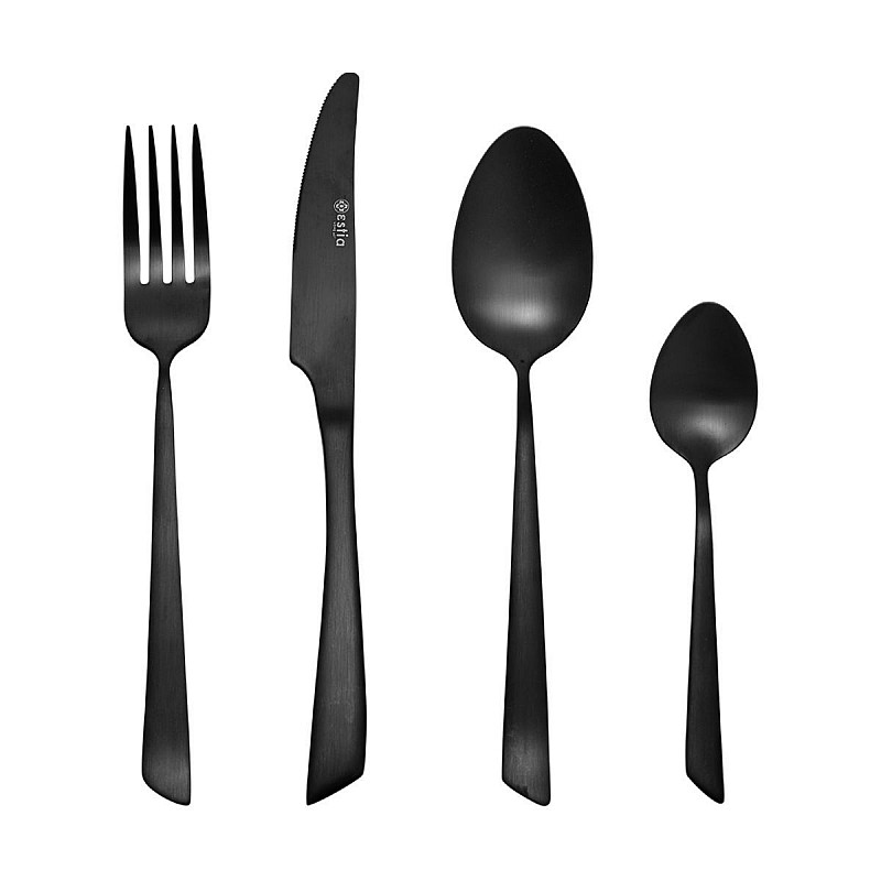 ESTIA ΣΕΤ ΜΑΧΑΙΡΟΠΙΡΟΥΝΑ EDGE BLACK ΑΝΟΞΕΙΔΩΤΟ ΑΤΣΑΛΙ 18/0 ΜΑΥΡΟ MAT 24 ΤΕΜ. ESTIA 01-29173