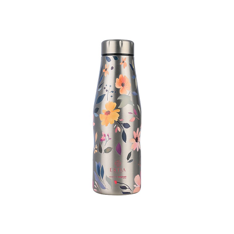 ESTIA ΘΕΡΜΟΣ TRAVEL FLASK SAVE THE AEGEAN 500ml SILVER BOTANIC ESTIA 01-31633