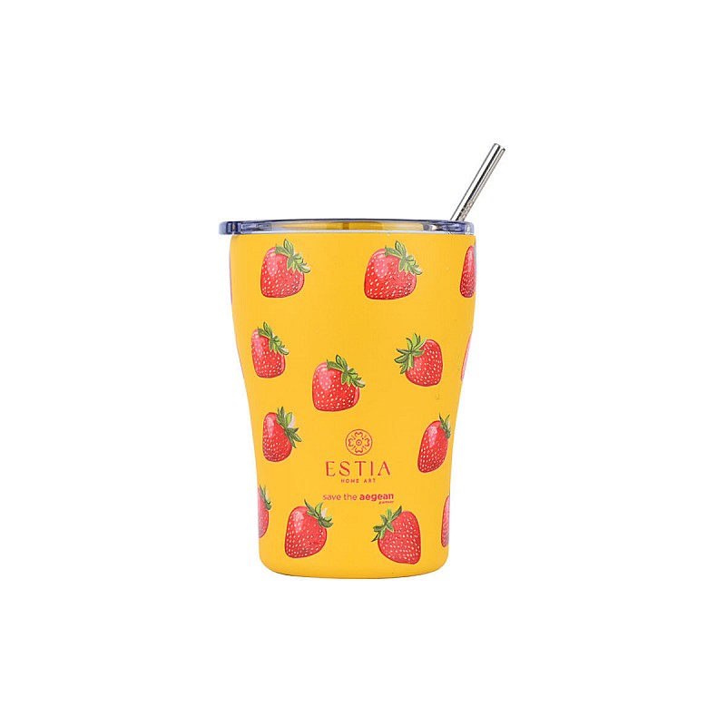 ESTIA ΘΕΡΜΟΣ COFFEE MUG SAVE THE AEGEAN 350ml BERRY BRIGHT ESTIA 01-31688