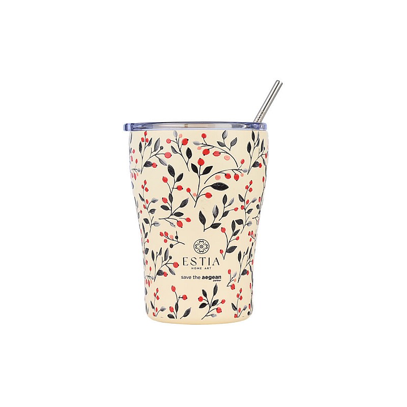 ESTIA ΘΕΡΜΟΣ COFFEE MUG SAVE THE AEGEAN 350ml BLOOM BEIGE ESTIA 01-31701 ESTIA ΘΕΡΜΟΣ COFFEE MUG SAVE THE AEGEAN 350ml BLOOM BEIGE ESTIA 01-31701
