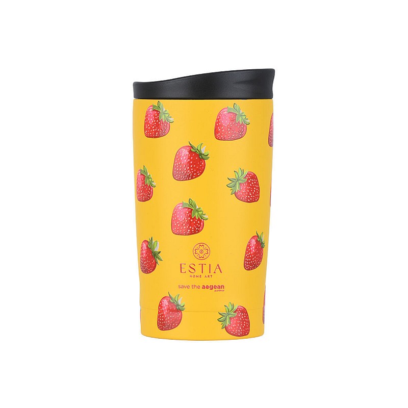 ESTIA ΘΕΡΜΟΣ TRAVEL MUG SAVE THE AEGEAN 350ml BERRY BRIGHT ESTIA 01-31862
