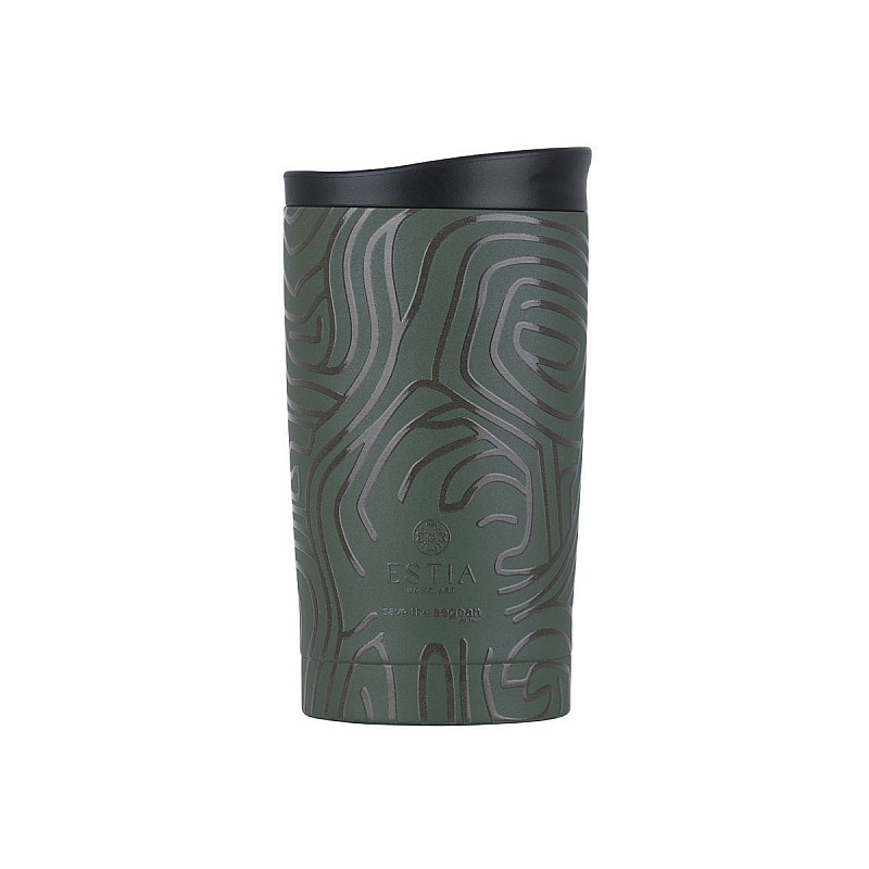 ESTIA ΘΕΡΜΟΣ TRAVEL MUG SAVE THE AEGEAN 350ml OLIVE FLOW ESTIA 01-31886