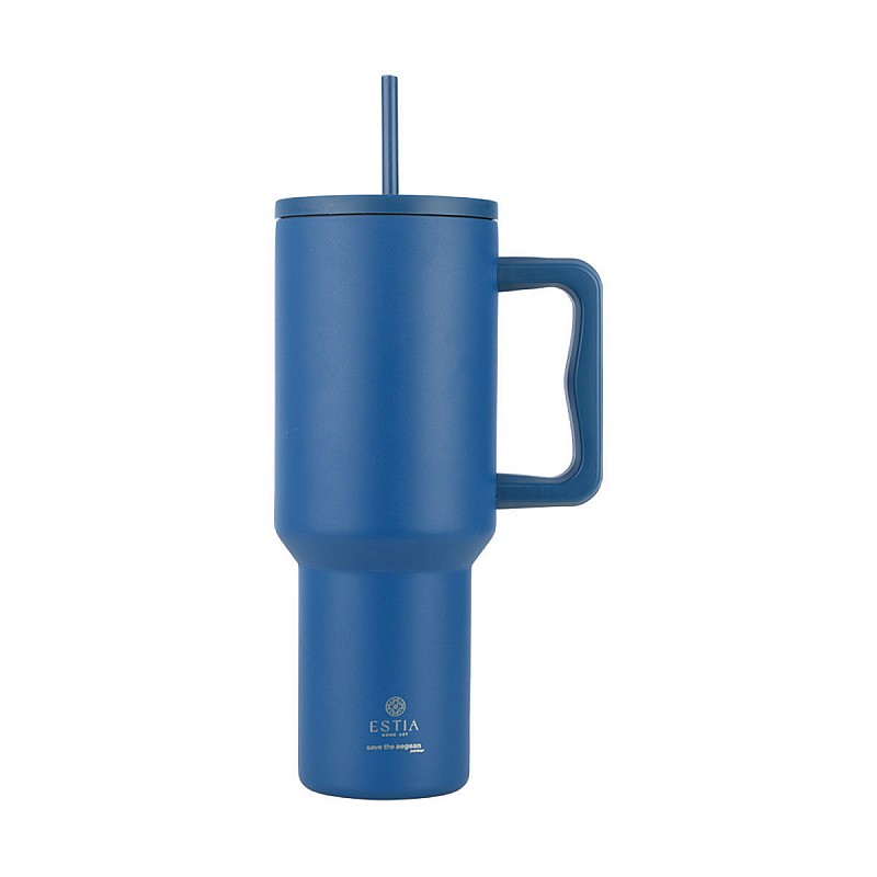 ESTIA ΘΕΡΜΟΣ STRAW TUMBLER XL SAVE THE AEGEAN 1200ml DENIM BLUE ESTIA 01-32234