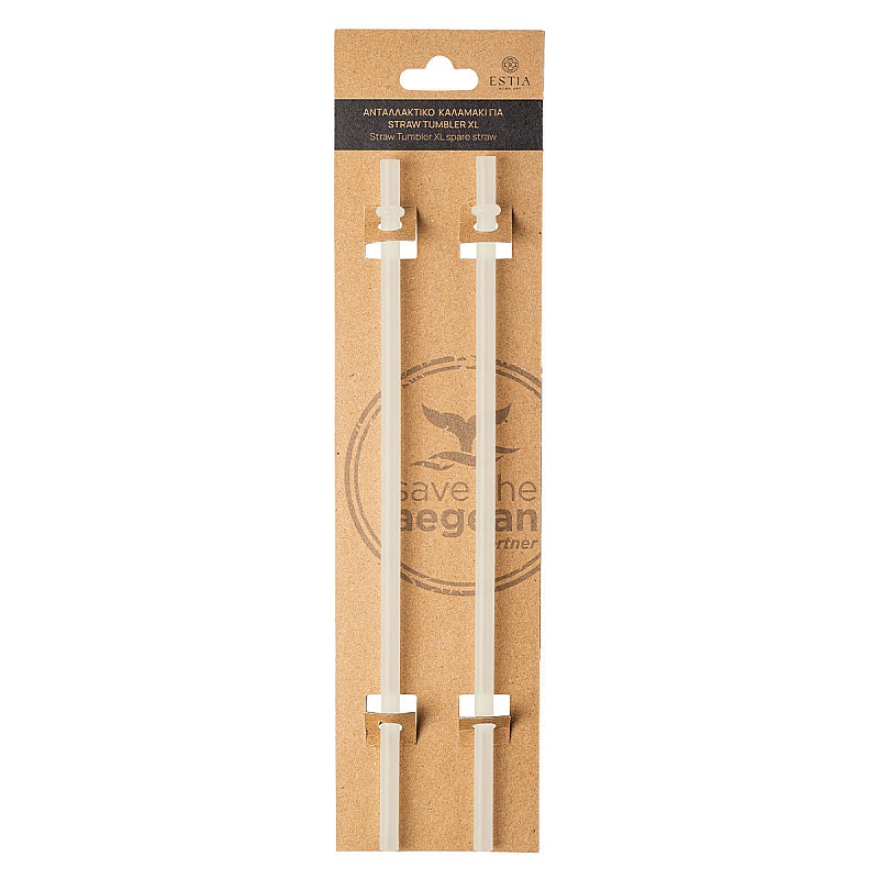 ESTIA ΑΝΤΑΛΛΑΚΤΙΚΑ ΚΑΛΑΜΑΚΙΑ STRAW TUMBLER XL 1200ml LILY WHITE 2 ΤΕΜ ESTIA 01-32791