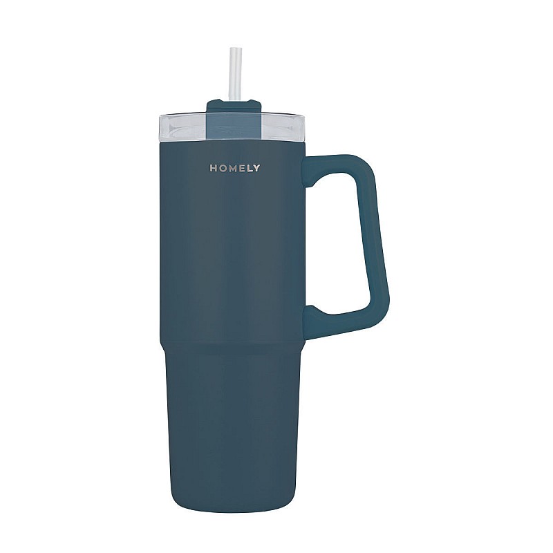 HOMELY ΘΕΡΜΟΣ STRAW TUMBLER 900ml INDIGO BLUE ESTIA 01-34511 HOMELY ΘΕΡΜΟΣ STRAW TUMBLER 900ml INDIGO BLUE ESTIA 01-34511