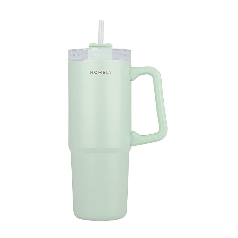 HOMELY ΘΕΡΜΟΣ STRAW TUMBLER 900ml SEAFOAM ESTIA 01-34559