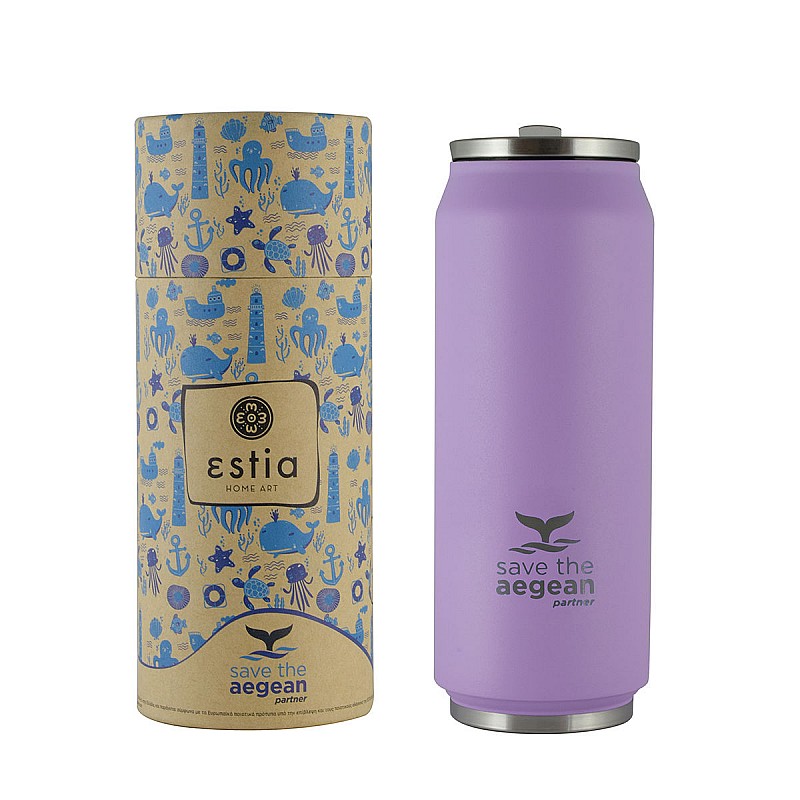 ESTIA ΘΕΡΜΟΣ TRAVEL CUP SAVE THE AEGEAN 500ml LAVENDER PURPLE ESTIA 01-8581