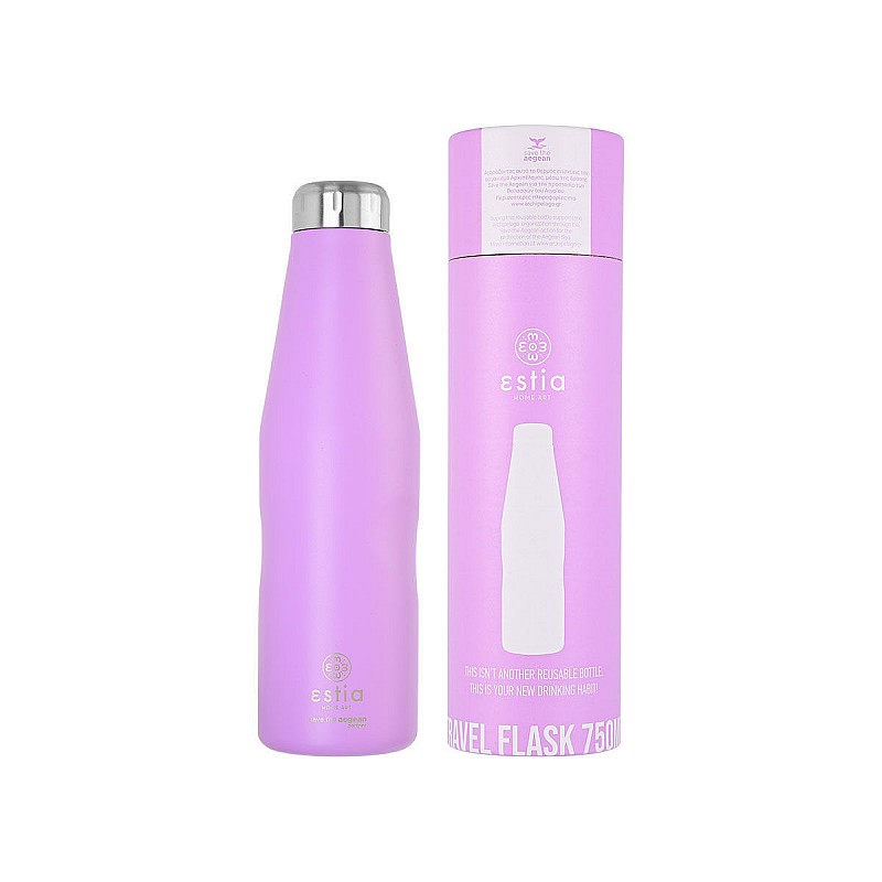 ESTIA ΘΕΡΜΟΣ TRAVEL FLASK SAVE THE AEGEAN 750ml LAVENDER PURPLE ESTIA 01-9830